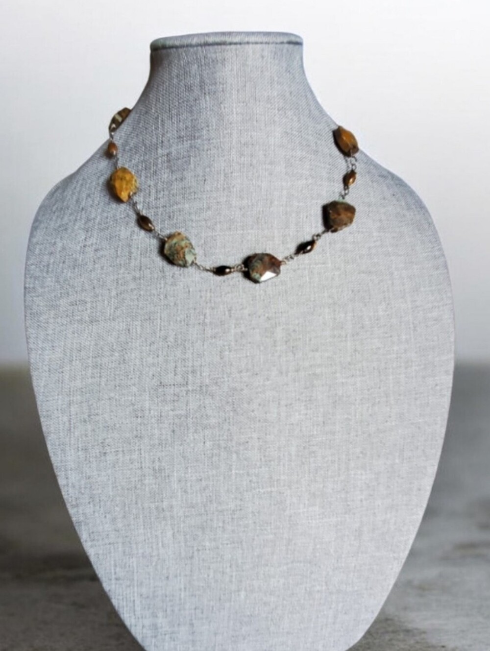 Vtg. Rain Forest Jasper Necklace